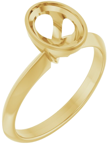 Sužadėtuvių Žiedas „Bezel-Set Solitaire“ 14k yellow gold Oval 8mm x 6mm (1)