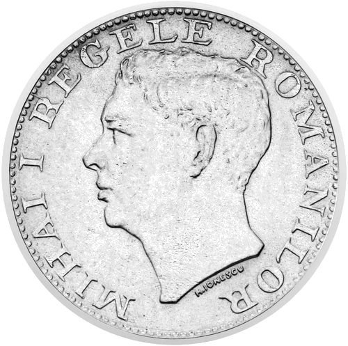 1944 Rumunija Mihajus I 500 Lėjų sidabrinė moneta (1)