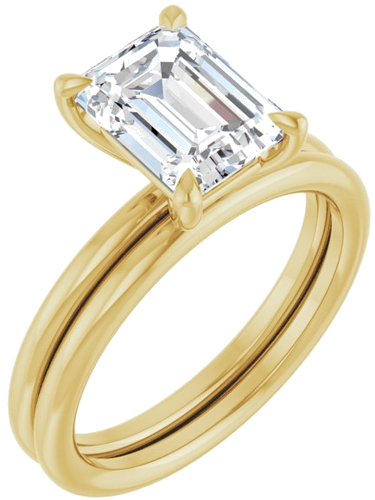 Sužadėtuvių Žiedas „Claw-Prong Solitaire“ 14k yellow gold Emerald 8.5mm x 6.5mm (6)