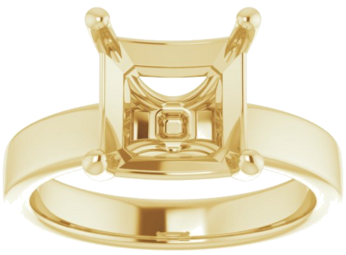 Sužadėtuvių Žiedas „Solitaire“ 14k yellow gold Asscher 9mm (3)