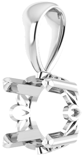 14K White 6 mm Round Scroll Pendant Mounting (2)