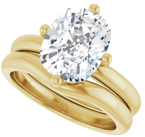 Sužadėtuvių Žiedas 14k yellow gold Elongated Cushion 10mm x 8mm (10)