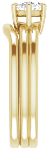 Sužadėtuvių Žiedas „Solitaire“ 10k yellow gold Oval 7mm x 5mm (9)