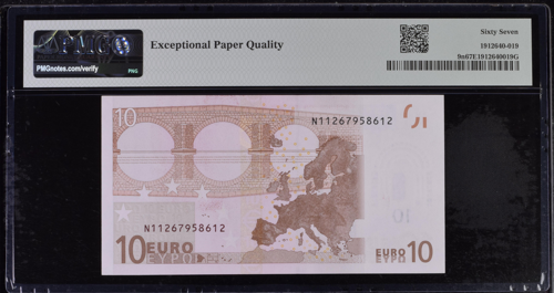2002 10 euro banknote PMG GEM UNC 67 (3)