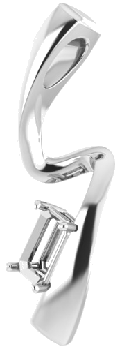 14K White  5x3 mm Emerald Pendant Mounting (2)