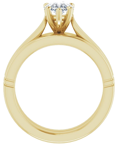 Sužadėtuvių Žiedas „Solitaire“ 10k yellow gold Pear 8mm x 6mm (7)
