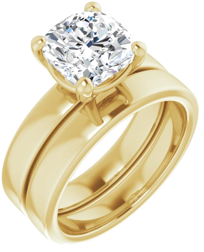 Sužadėtuvių Žiedas „Solitaire“ 14k yellow gold Cushion 8mm (6)