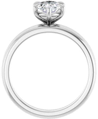 14K White 8x6 mm Oval Solitaire Engagement Ring Mounting (7)