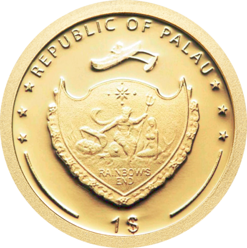 2009 Palau Pamirs 1 dolāra zelta monēta (2)