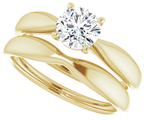Sužadėtuvių Žiedas 14k yellow gold Round 6mm (10)