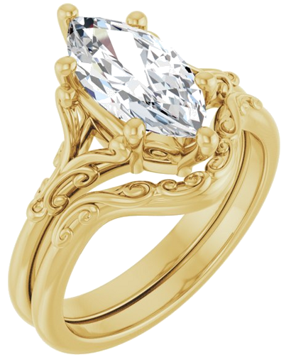 Sužadėtuvių Žiedas „Solitaire“ 14k yellow gold Marquise 12mm x 6mm (6)