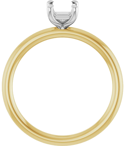 Sužadėtuvių Žiedas „Claw-Prong Solitaire“ 14k yellow/white gold Emerald 6.5mm x 4.5mm (2)