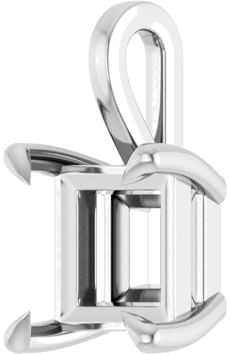 Pakabukas „Solitaire“ 14k white gold Square 6mm (2)
