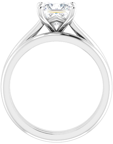 14K White 6 mm Square Solitaire Engagement Ring Mounting (7)