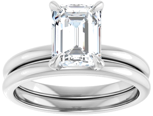 Sužadėtuvių Žiedas „Solitaire“ 925 Sidabro Emerald 8mm x 6mm (8)