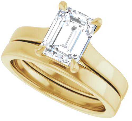 Sužadėtuvių Žiedas „Claw-Prong“ 14k yellow gold Emerald 8mm x 6mm (10)