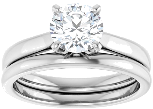 14K X1 White 6.5 mm Round Engagement Ring Mounting (8)