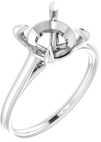 Sužadėtuvių Žiedas „Solitaire“ 585 Baltojo Aukso Round 8.8mm (1)