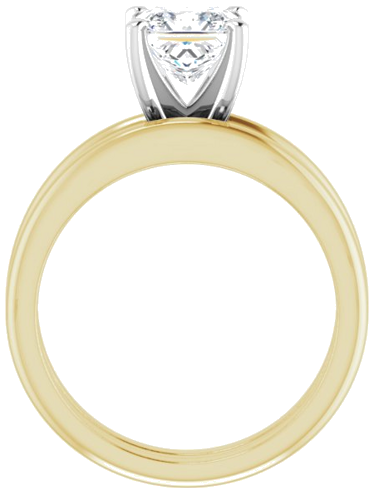 18K Yellow   White  6x6 mm Square Solitaire Engagement Ring Mounting (7)