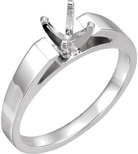 Sužadėtuvių Žiedas „Solitaire“ 14k white gold Round 5.8mm (1)