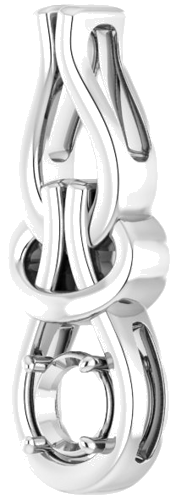 Pakabukas „Freeform“ 585 Baltojo Aukso Round 5.2mm (2)