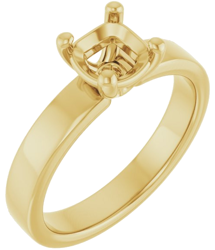 Sužadėtuvių Žiedas „Solitaire“ 14k yellow gold Cushion 6mm (1)