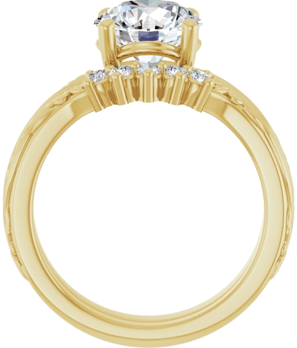 Sužadėtuvių Žiedas „Solitaire Sculptural“ 14k yellow gold Round 8.2mm (7)