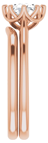 Sužadėtuvių Žiedas „Solitaire“ 14k rose gold Oval 7mm x 5mm (9)