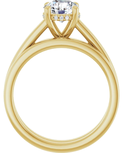 Sužadėtuvių Žiedas „Hidden Halo-Style“ 14k yellow gold Round 6.5mm (7)
