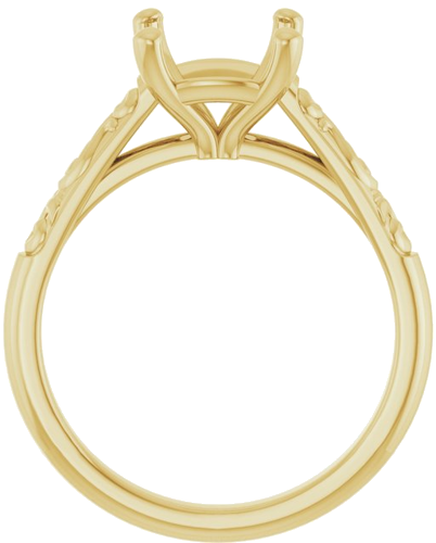 Sužadėtuvių Žiedas „Solitaire“ 14k yellow gold Cushion 8mm (2)