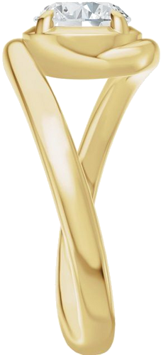 Sužadėtuvių Žiedas „Claw-Prong Solitaire Bypass“ 14k yellow gold Round 6.5mm (4)