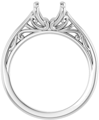 Sužadėtuvių Žiedas „Solitaire“ 14k white gold Oval 9mm x 7mm (2)