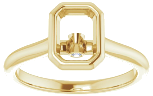 Sužadėtuvių Žiedas „Bezel-Set Accented“ 14k yellow gold Emerald 7mm x 5mm (3)