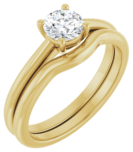 14K Yellow 5.2 mm Round Solitaire Engagement Ring Mounting (5)