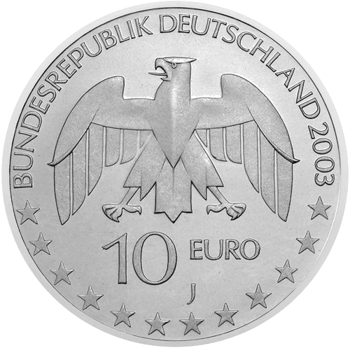 2003 Justus von Liebig Vokietija 10 eurų sidabrinė moneta (2)