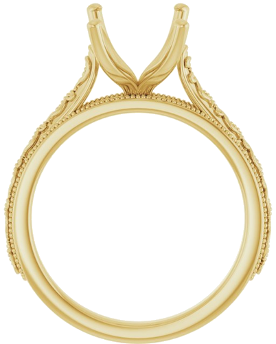 Sužadėtuvių Žiedas „Solitaire Sculptural“ 14k yellow gold Emerald 10mm x 8mm (2)