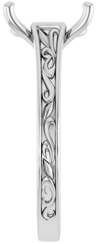 Sužadėtuvių Žiedas „Solitaire Scroll“ 950 Platinos Emerald 9mm x 7mm (4)