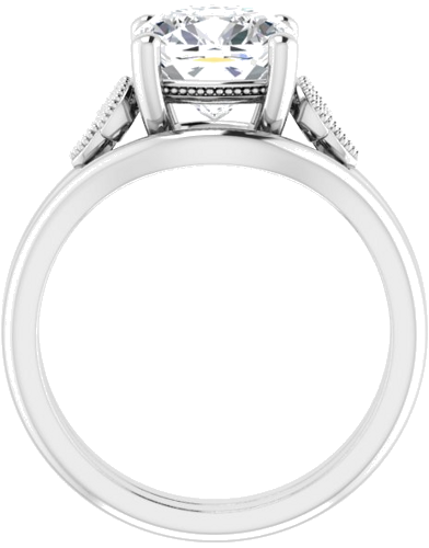 Sužadėtuvių Žiedas „Solitaire“ 14k white gold Cushion 8mm (7)