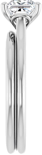 14K White  5.5 mm Square Solitaire Engagement Ring Mounting (9)