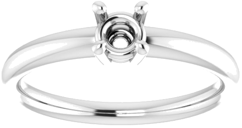 10K White 4.4 mm Round Engagement Ring Mounting (3)