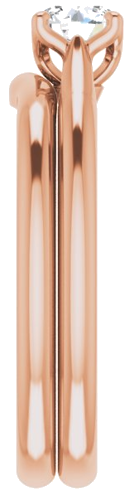 Sužadėtuvių Žiedas „Solitaire“ 585 Rožinis Aukso Round 4.8mm (9)