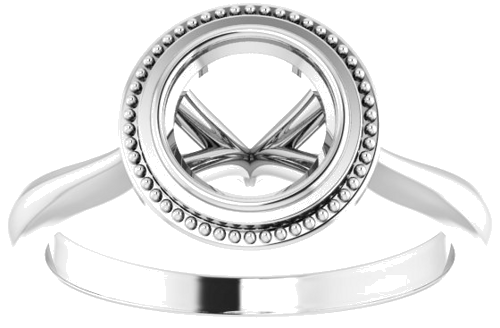 Sužadėtuvių Žiedas „Bezel-Set“ 585 Baltojo Aukso Round 6.5mm (3)