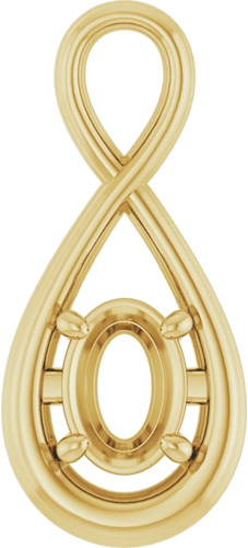 Pakabukas „Infinity-Inspired Solitaire“ 10k yellow gold Oval 7mm x 5mm (1)