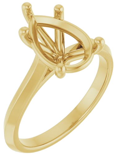 14K Yellow 12x8 mm Pear Solitaire Engagement Ring Mounting (1)
