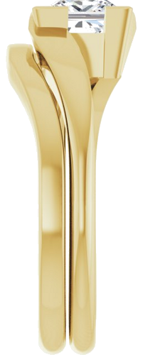 Sužadėtuvių Žiedas „Half-Bezel Solitaire“ 10k yellow gold Square 5.5mm (9)
