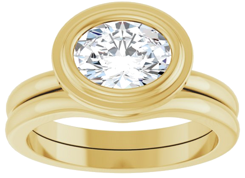 Sužadėtuvių Žiedas „Bezel-Set Solitaire“ 14k yellow gold Oval 8mm x 6mm (8)