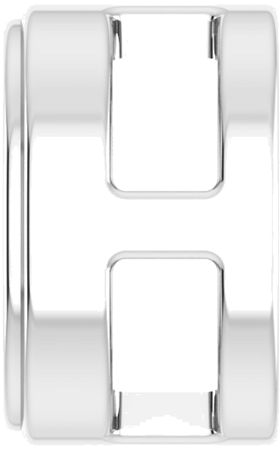 Pakabukas „Oval Bezel-Set Slide“ 585 Baltojo Aukso Oval 5mm x 3.5mm (3)