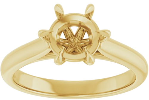 Sužadėtuvių Žiedas „Claw-Prong“ 14k yellow gold Round 7.4mm (3)