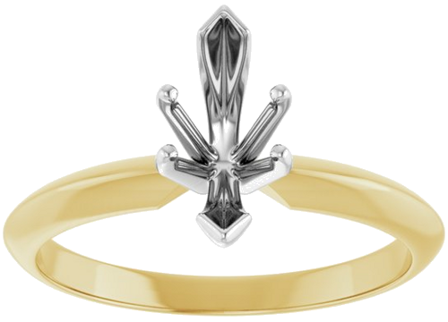 Sužadėtuvių Žiedas „V-End Light Solitaire“ 585 Baltojo Ir Geltonojo Aukso Marquise 9.4mm x 4.5mm (3)