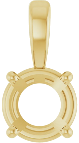 14K Yellow 6 mm Round 4-Prong Pendant Mounting (1)